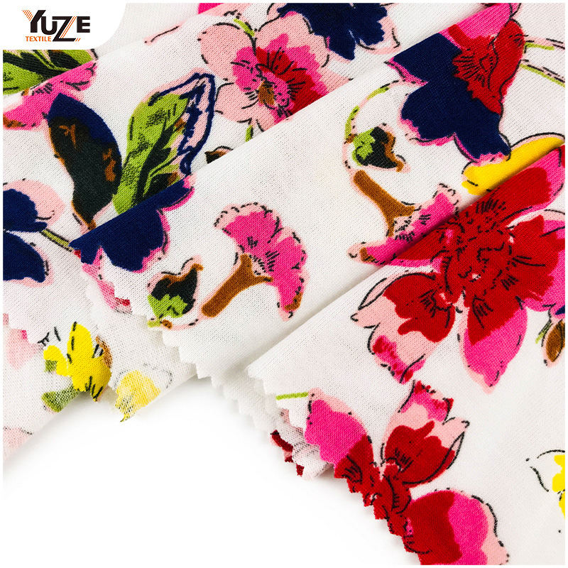 YZS18-455 Poly Spun Jersey Pandex พิมพ์