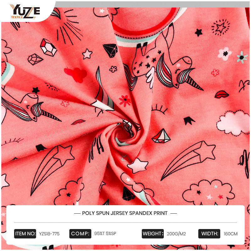 YZS18-775 Poly Spun Jersey Pandex พิมพ์
