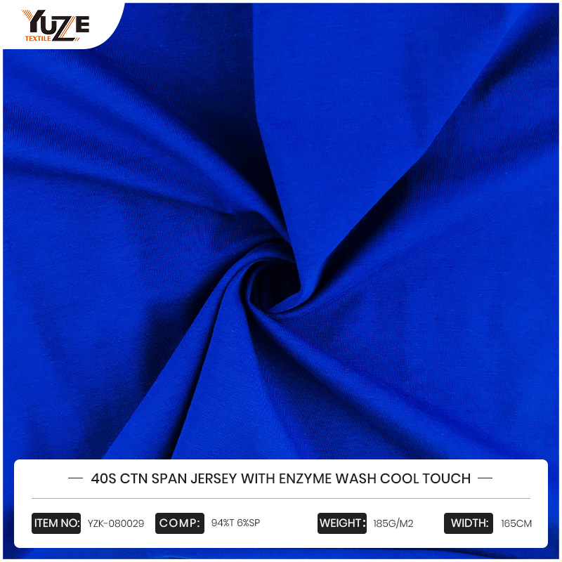 YZK-080029 40S CTN Span Jersey กับเอนไซม์ล้างเย็นสัมผัส